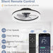 20 in. Ceiling Fan with Low Profile Light and Remote, Dimmable Modern Flush Mount Ceiling Fan, Black Bladeless Ceiling Fan for Bedroom Living Room Fan-4-ErisView