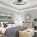 20 in. Ceiling Fan with Low Profile Light and Remote, Dimmable Modern Flush Mount Ceiling Fan, Black Bladeless Ceiling Fan for Bedroom Living Room Fan-7-ErisView