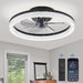 20 in. Ceiling Fan with Low Profile Light and Remote, Dimmable Modern Flush Mount Ceiling Fan, Black Bladeless Ceiling Fan for Bedroom Living Room Fan-1-ErisView