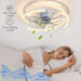 20 in. Ceiling Fans with Lights APP Remote Control, Modern Low Profile Flush Mount Ceiling Fan Light Fixture for Bedroom Kitchen Living Room-6-ErisView