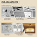 20 in. Crystal Caged Ceiling Fan with Light Remote Control, Flush Mount Fan for Bedroom Dining Room Living Room, Nursery Ceiling Fan-6-ErisView