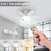 20 in. Dimmable Ceiling Fan Light, White Socket Fan Lights with Remote, Screw Socket Fan for Bedroom Kitchen Living Room-3-ErisView