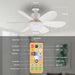 20 in. Dimmable Ceiling Fan Light, White Socket Fan Lights with Remote, Screw Socket Fan for Bedroom Kitchen Living Room-5-ErisView