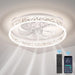 20 in. Dimmable Flush Mount Ceiling Fan with Remote, Modern Bedroom Ceiling Fans with Lights, Low Profile Ceiling Fan and Light-8-ErisView