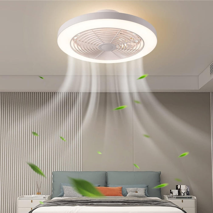 20 in. Enclose Low Profile Ceiling Fan with Remote, Smart Fans without Blades for Kids Living Room Bedroom-2-ErisView