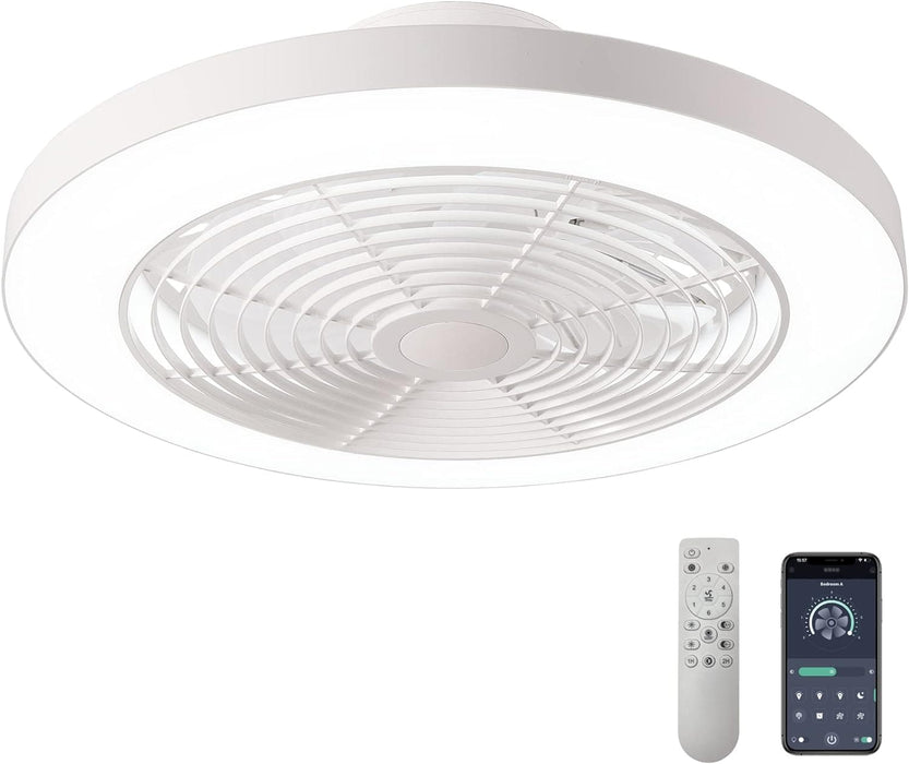 20 in. Enclose Low Profile Ceiling Fan with Remote, Smart Fans without Blades for Kids Living Room Bedroom-1-ErisView