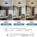 20 in. Enclosed Semi Flush Mount Low Profile Ceiling Fan with Remote, LED Dimmable Reversible DC Ceiling Fan, Mini Ceiling Fan-4-ErisView