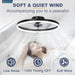 20 in. Fandelier Ceiling Fan, Ceiling Fan on Low Ceiling with Light and Remote, Dimmable Flush Mount LED Fan Light, Black Ceiling Fan without Blades-3-ErisView