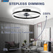 20 in. Fandelier Ceiling Fan, Ceiling Fan on Low Ceiling with Light and Remote, Dimmable Flush Mount LED Fan Light, Black Ceiling Fan without Blades-4-ErisView