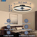 20 in. Fandelier Ceiling Fan, Ceiling Fan on Low Ceiling with Light and Remote, Dimmable Flush Mount LED Fan Light, Black Ceiling Fan without Blades-5-ErisView