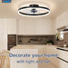 20 in. Fandelier Ceiling Fan, Ceiling Fan on Low Ceiling with Light and Remote, Dimmable Flush Mount LED Fan Light, Black Ceiling Fan without Blades-6-ErisView