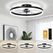 20 in. Fandelier Ceiling Fan, Ceiling Fan on Low Ceiling with Light and Remote, Dimmable Flush Mount LED Fan Light, Black Ceiling Fan without Blades-1-ErisView