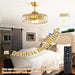 20 in. Fandelier Ceiling Fan with Lights and Remote APP Control, Flush Mount Gold Caged Crystal Ceiling Fan, Quiet Bedroom Living Room Fan -4-ErisView