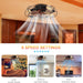 20 in. Farmhouse Modern Caged Ceiling Fan with Light, Low Profile Ceiling Fans with Lights and Remote, Enclosed Reversible Fan for Summer Winter-5-ErisView