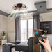 20 in. Farmhouse Modern Caged Ceiling Fan with Light, Low Profile Ceiling Fans with Lights and Remote, Enclosed Reversible Fan for Summer Winter-7-ErisView
