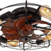 20 in. Farmhouse Modern Caged Ceiling Fan with Light, Low Profile Ceiling Fans with Lights and Remote, Enclosed Reversible Fan for Summer Winter-1-ErisView