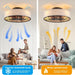 20 in. Farmhouse White Ceiling Fan for Bedroom, Caged Ceiling Fandalier with Lights, Flush Mount Low Profile Ceiling Fan with Remote-4-ErisView