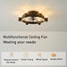 20 in. Flush Mount Black Bedroom Remote Control Ceiling Fan and Light, Farmhouse Low Profile Ceiling Fan and Light for Bedroom Kitchen Home Office-5-ErisView