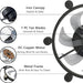 20 in. Flush Mount Black Bedroom Remote Control Ceiling Fan and Light, Farmhouse Low Profile Ceiling Fan and Light for Bedroom Kitchen Home Office-6-ErisView