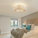 20 in. Flush Mount Caged Ceiling Fan Chandelier, Modern Gold Crystal Ceiling Fan with Light and Remote, Enclosed Reversible Ceiling Fan Summer Winter-5-ErisView