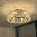 20 in. Flush Mount Caged Ceiling Fan Chandelier, Modern Gold Crystal Ceiling Fan with Light and Remote, Enclosed Reversible Ceiling Fan Summer Winter-1-ErisView