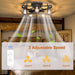 20 in. Flush Mount Caged Ceiling Fan with Light Remote, Small Low Profile Farmhouse Rustic Vintage Ceiling Fans, Enclosed Ceiling Fan Light Fixtures-5-ErisView