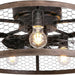 20 in. Flush Mount Caged Ceiling Fan with Light Remote, Small Low Profile Farmhouse Rustic Vintage Ceiling Fans, Enclosed Ceiling Fan Light Fixtures-1-ErisView