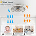 20 in. Flush Mount Ceiling Fan, Ceiling Fan on Low Ceiling with Lights and Remote, Dimmable LED Bladeless Caged Fandelier-3-ErisView