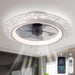 20 in. Flush Mount Ceiling Fan with LED Light Remote for Bedroom, White Modern Low Profile Ceiling Fan and Light -1-ErisView