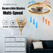 20 in. Flush Mount Ceiling Fan with Light and Remote Control, Gold Reversible Hidden Blade Ceiling Fan with Low Profile Light, LED Ceiling Fan-3-ErisView