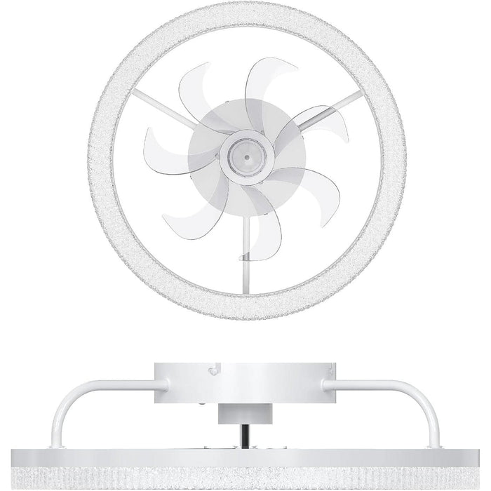 20 in. Flush Mount Ceiling Fandelier for Bedroom Living Room Kitchen, Modern Fancy Ceiling Fans, Smart Reversible Low Profile Ceiling Fan-7-ErisView