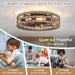 20 in. Flush Mount Enclosed Caged Rattan Ceiling Fan with Light, Farmhouse Rustic Vintage Low Profile Ceiling Fan Light Fixture with Remote Control-2-ErisView