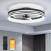 20 in. Flush Mount LED Ceiling Fan and Light, Ceiling Fan on Low Ceiling with Lights and Remote, Black Dimmable Bladeless Chandelier Fan Light for Bedroom-1-ErisView