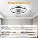 20 in. Flush Mount Low Profile Ceiling Fan and Light, Ceiling Fans with Lights and Remote, Reversible Noiseless Ceiling Fan for Bedroom Living Room Kitchen-2-ErisView