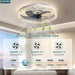 20 in. Flush Mount Remote Control Fan, White Low Profile Crystal Chandelier Ceiling Fan with Lights, Reversible Noiseless Dimmable Fandelier for Bedroom-2-ErisView