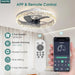 20 in. Flush Mount Remote Control Fan, White Low Profile Crystal Chandelier Ceiling Fan with Lights, Reversible Noiseless Dimmable Fandelier for Bedroom-6-ErisView