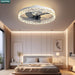20 in. Flush Mount Remote Control Fan, White Low Profile Crystal Chandelier Ceiling Fan with Lights, Reversible Noiseless Dimmable Fandelier for Bedroom-8-ErisView