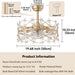 20 in. Gold Caged Ceiling Fan with Light, Flower Chandelier Ceiling Fan with Remote, Modern Crystal Fandelier for Bedroom Kids Room Living Room-5-ErisView