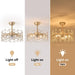 20 in. Gold Caged Ceiling Fan with Light, Flower Chandelier Ceiling Fan with Remote, Modern Crystal Fandelier for Bedroom Kids Room Living Room-7-ErisView