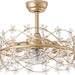 20 in. Gold Caged Ceiling Fan with Light, Flower Chandelier Ceiling Fan with Remote, Modern Crystal Fandelier for Bedroom Kids Room Living Room-9-ErisView