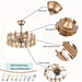 20 in. Gold Flush Mount Ceiling Fan Light Fixture with Control Remote for Stairway Bedroom LivingRoom Kitchen-ErisView