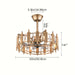 20 in. Gold Flush Mount Ceiling Fan Light Fixture with Control Remote for Stairway Bedroom LivingRoom Kitchen-ErisView
