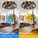20 in. Indoor Modern Fan with Light and Remote, Black Caged Low Profile Ceiling Fan, Reversible Quiet Ceiling Fans for Bedroom Living Room Kitchen-3-ErisView