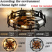 20 in. Indoor Modern Fan with Light and Remote, Black Caged Low Profile Ceiling Fan, Reversible Quiet Ceiling Fans for Bedroom Living Room Kitchen-5-ErisView