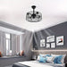 20 in. Industrial Enclosed Ceiling Fan with Light, Black Silent Ceiling Fan with Remote Control for Bedroom Living Room Dining Room-ErisView
