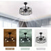 20 in. Industrial Enclosed Ceiling Fan with Light, Black Silent Ceiling Fan with Remote Control for Bedroom Living Room Dining Room-ErisView