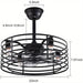 20 in. Industrial Enclosed Ceiling Fan with Light, Black Silent Ceiling Fan with Remote Control for Bedroom Living Room Dining Room-ErisView