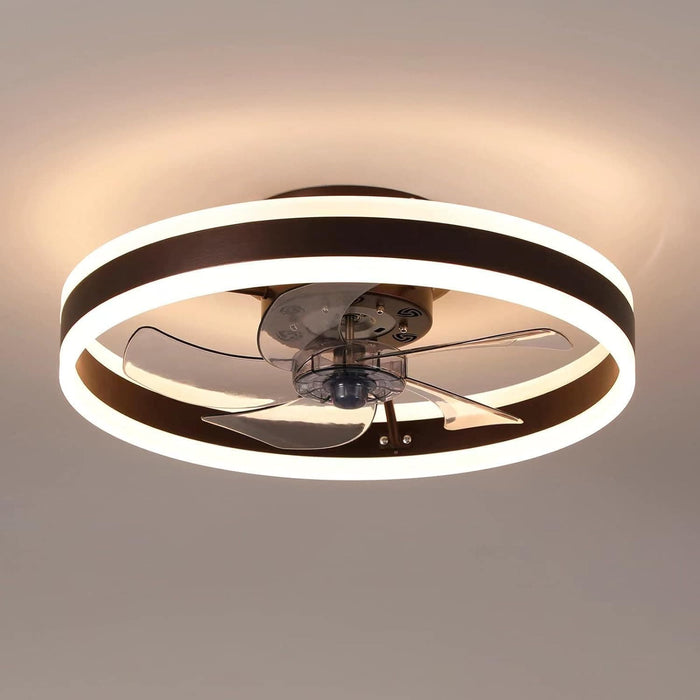 20 in. LED Ceiling Fan with Light and Remote Control, Flush Mount Low Profile Ceiling Fan and Light, Reversible Ceiling Fan for Winter Summer-12-ErisView
