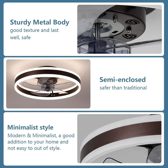 20 in. LED Ceiling Fan with Light and Remote Control, Flush Mount Low Profile Ceiling Fan and Light, Reversible Ceiling Fan for Winter Summer-13-ErisView