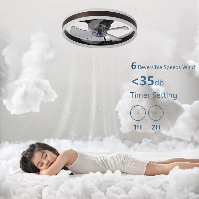 20 in. LED Ceiling Fan with Light and Remote Control, Flush Mount Low Profile Ceiling Fan and Light, Reversible Ceiling Fan for Winter Summer-15-ErisView